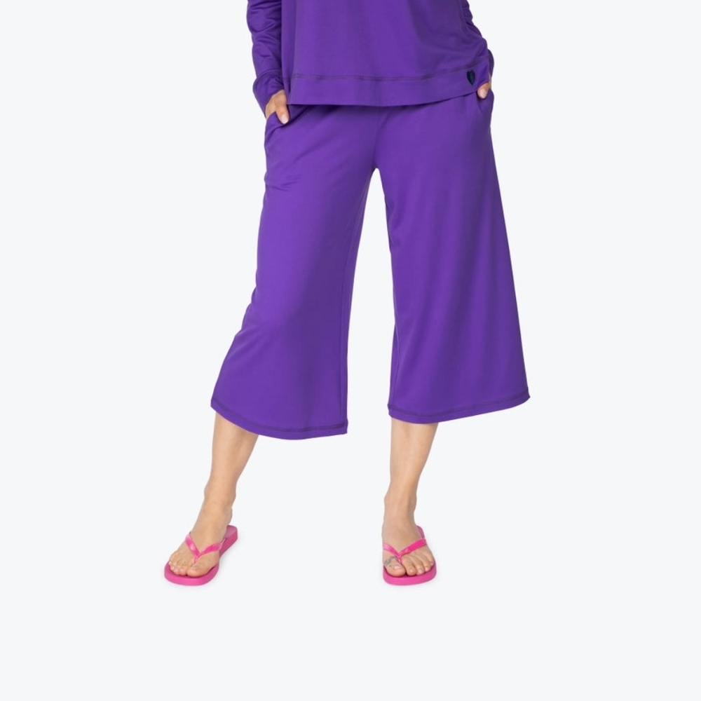 Lug Coupe Wide Leg Crop Pants - Violet size XL, NWT